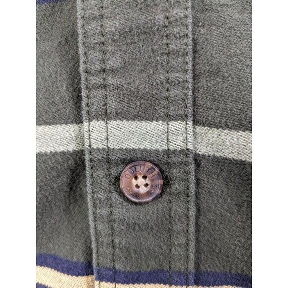 Duluth Trading Shirt Mens Medium Burlyweight Chamois Flannel Long Sleeve Button - Picture 10 of 13